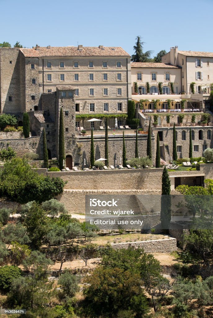 Medieval hilltop town of Gordes. Provence. France. Gordes, France - June 25, 2017: Medieval hilltop town of Gordes. Provence. France. Ancient Stock Photo