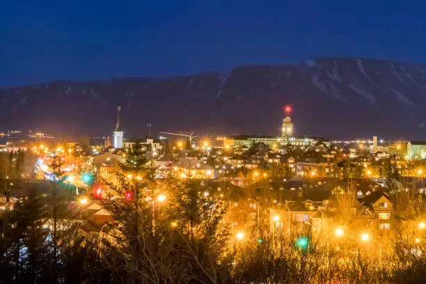 Photo of Scenery view of Reykjavik capital and largest city heart of Iceland and popular tourist destination.Reykjavik located in southwestern Iceland.