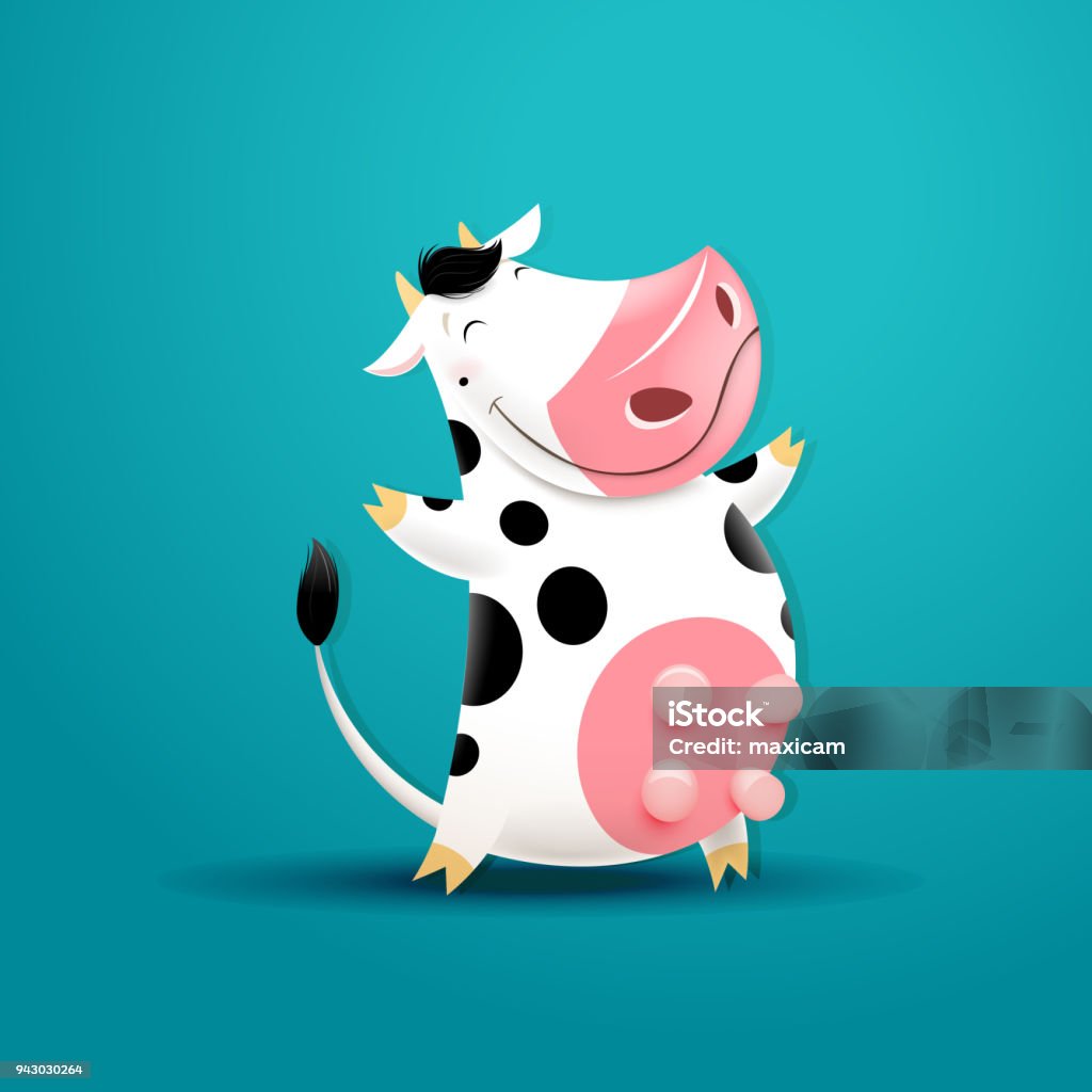 変な笑みを浮かべて牛のベク��トル イラスト - 家畜牛のロイヤリティフリーベクトルアート