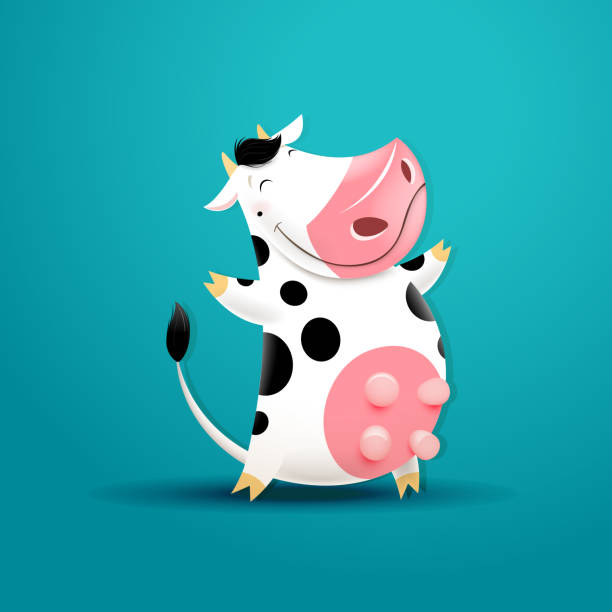 Vector illustration of funny smiling cow Vector illustration of funny smiling cow. EPS 10 file. cow clipart stock illustrations