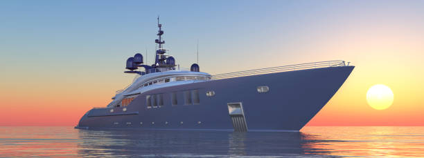 istock Luxury yacht at sunset 943033768