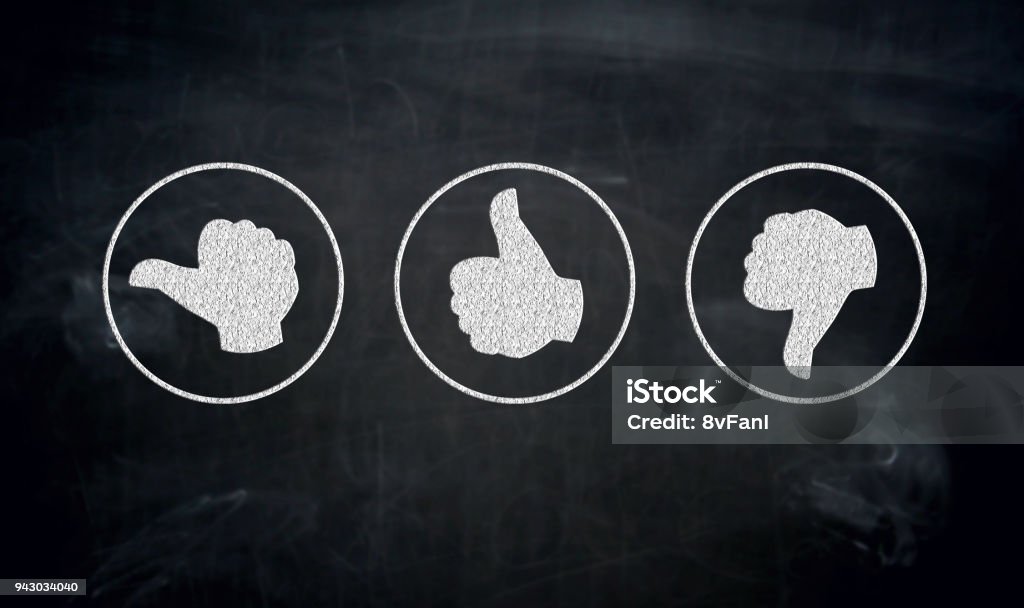 Like thumb painted with chalk on blackboard Like thumb painted with chalk on blackboard. Chalkboard - Visual Aid Stock Photo