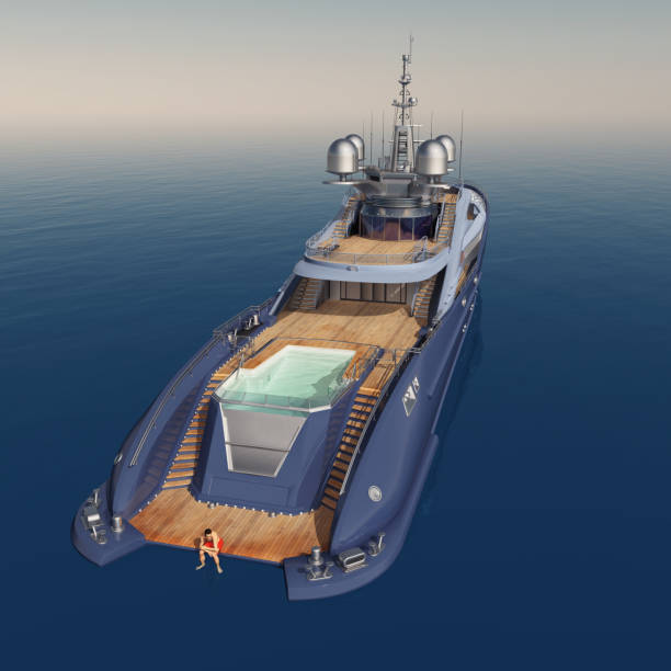 istock Luxury yacht, aerial view 943034786