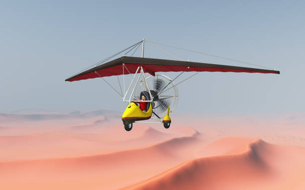 istock Ultralight trike over a sand desert 943034948