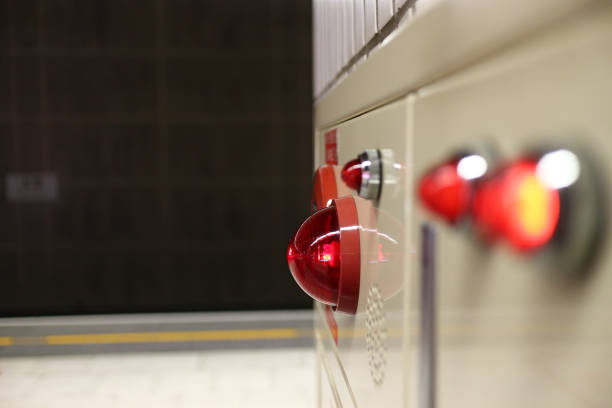istock Alarm bells and warning lights for avoiding fire. In public areas such as the MRT, railway stations, high-speed rail, and airports.In Asia. 943037522