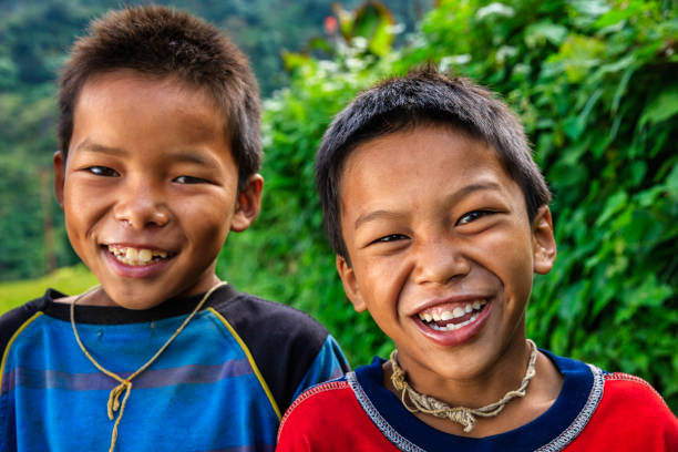 istock Happy Nepali boys near Annapurna Range 943038578
