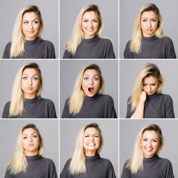istock Real woman making different facial expressions 943041532