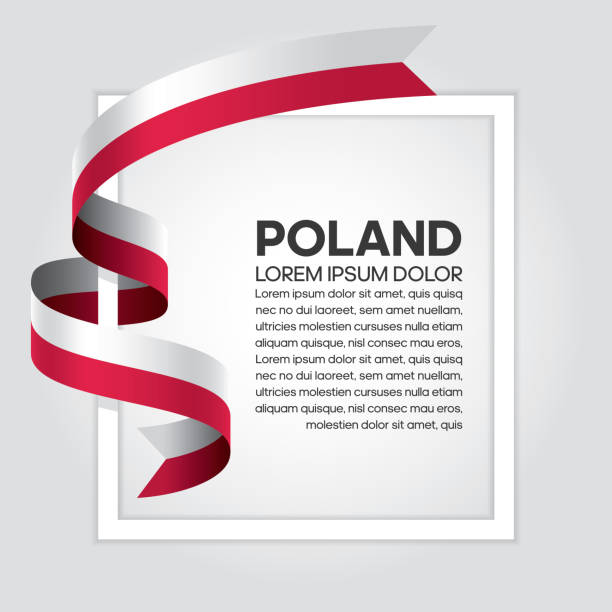 stockillustraties, clipart, cartoons en iconen met poolse vlag achtergrond - poolse vlag