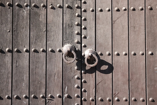 Wooden door in Fez, Morocco