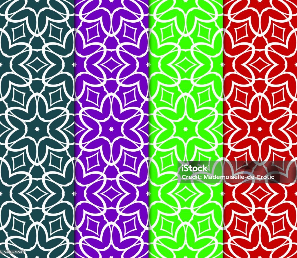 Set Of Seamless Geometric Patterns Color Backgrounds Collection Endless ...