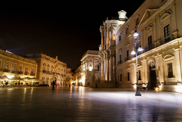 Duomo Square by Night in Ortygia - Syracuse - Italy