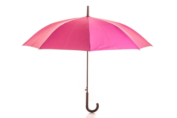 istock Pink umbrella isolated on white 943070402