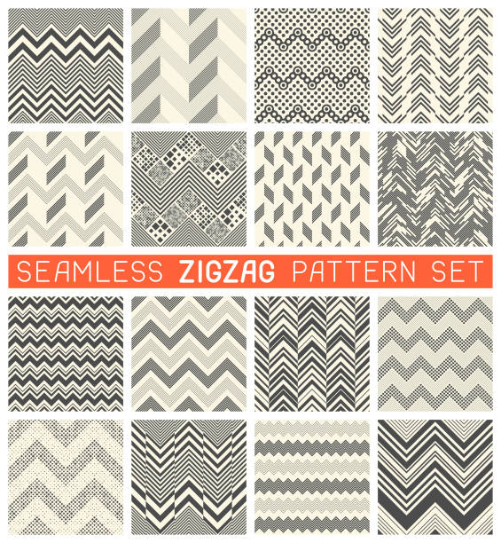 ilustrações, clipart, desenhos animados e ícones de sem costura zig zag padrão conjunto. design de impressão grapic chevron - grapic