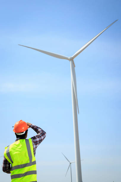 istock Engineers are investigating the wind turbine. 943074526