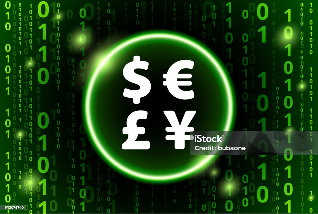 Money Exchange Binary Code Vector Pattern Background Stock Illustration ...