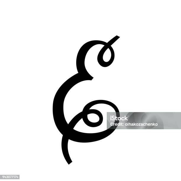 Ornate Custom Ampersand On White Background Handwritten Calligraphy Isolated Vector Illustration Great For Wedding Invitations Greeting Cards Posters Placards Stock Illustration - Download Image Now