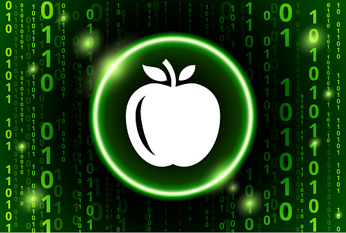 Apple Binary Code Vector Pattern Background Stock Illustration ...