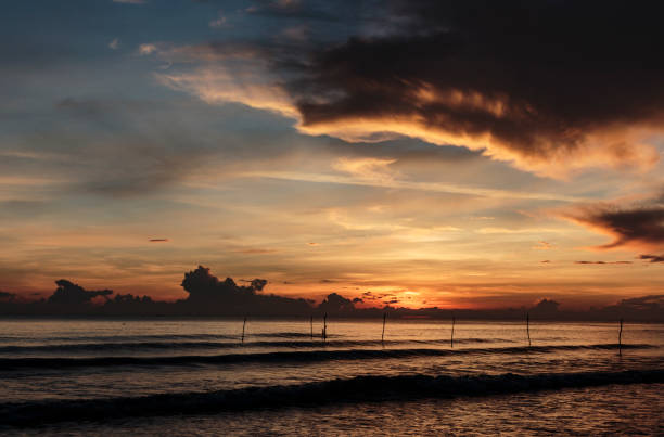 istock Fishing net and landscape sunrise 943080284