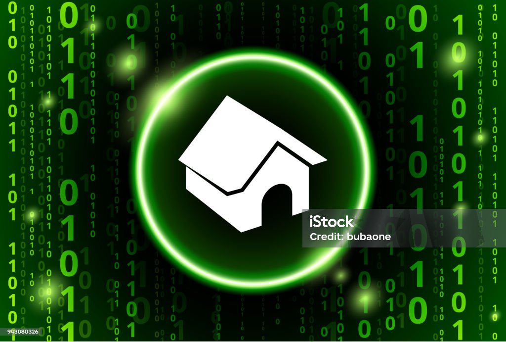 Binary Code Houses Dog House Binary Code Vector Pattern Background Stock Illustration ...