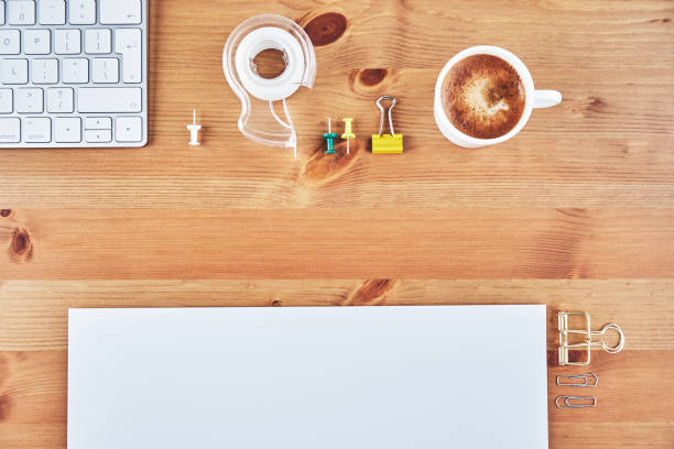 istock Desk with office supplies 943085802