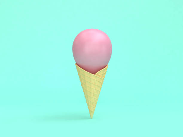 istock minimal green background 3d rendering abstract pink balloon-round ice cream cone 943092096