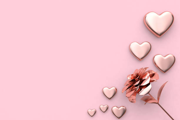 istock 3d rendering valentine concept heart and flower pink background 943092392
