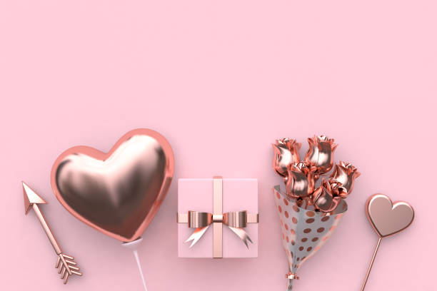 istock arrow balloon heart gift flower abstract metallic valentine concept 3d rendering 943092458