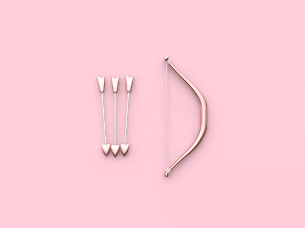 istock valentine concept 3d rendering abstract bow and arrow metallic pink background 943092598