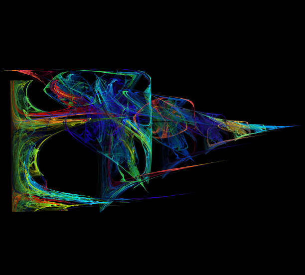 image of one Digital Fractal on Black Color