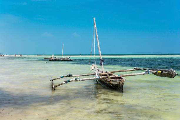 istock Sailboat at the diani beach in Kenya. Beautiful view on ocean. 943095328