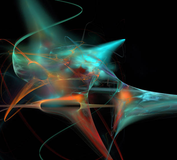 istock image of one Digital Fractal on Black Color 943096274