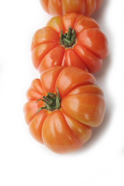 istock Ribbed heirloom tomato Costoluto on white 943104334