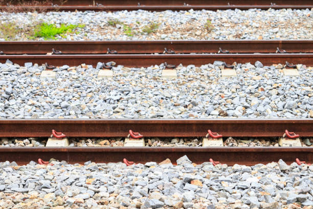 istock railway track old transportation train station  : Select focus with shallow depth of field : 943114066