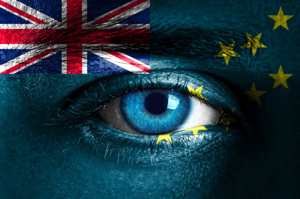 istock Human face painted with flag of Tuvalu 943129394