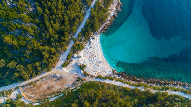 istock Marble beach (Saliara beach). Thassos island, Greece 943138952