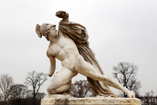 istock Marble Statue of Warrior Ancient in a Garden 943139012