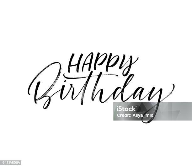 Happy Birthday Card Stock Illustration - Download Image Now - Birthday, Text, Handwriting
