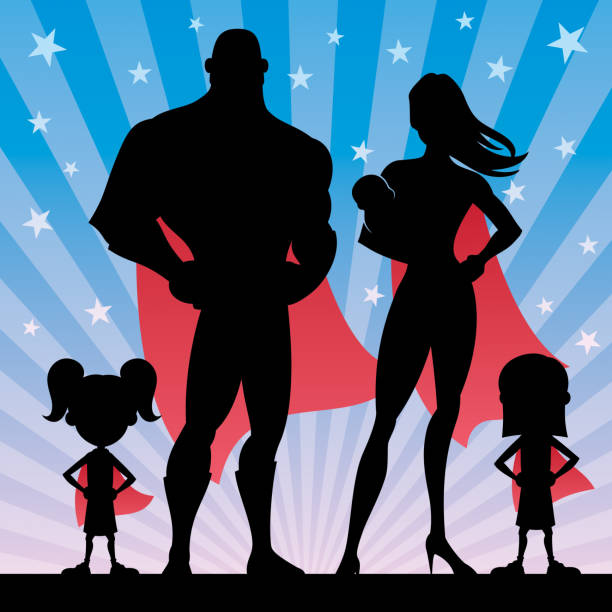 istock Superhero Family with 2 Girls and Baby 943152098