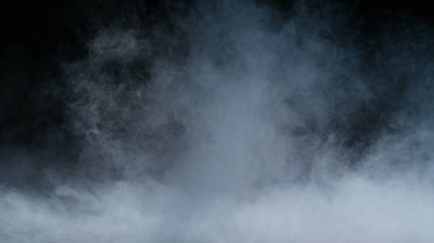 realistico ghiaccio secco fumo nuvole nebbia sovrapposizione - ghiaccio secco immagine foto e immagini stock