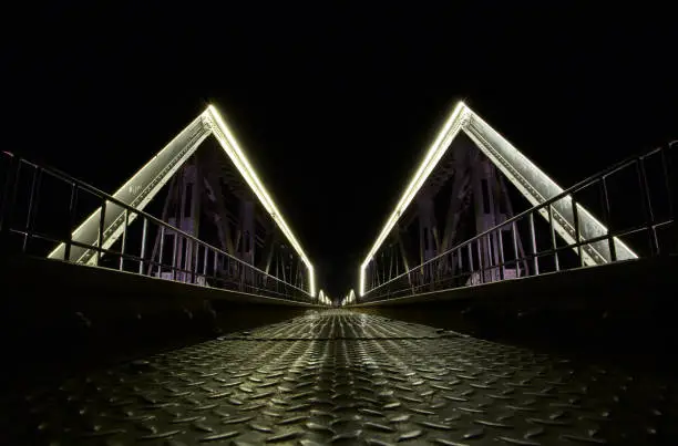 beautiful bridge on the river at night