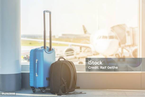 Hand Luggage At The Airport Stock Photo - Download Image Now - Travel, Airport, Suitcase