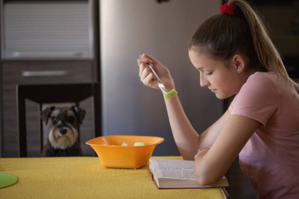 dog homework picture Beautiful teenage girl reading book Teenage girl reading book. Very Shallow DOF. Developed from RAW; retouched with special care and attention; Small amount of grain added for best final impression. 16 bit RGB color profile. dog ate my homework stock pictures, royalty-free photos & images