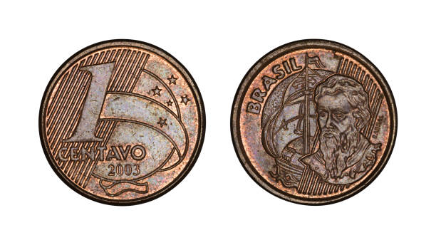 istock One cent brazilian real coin, front and back faces 943191042