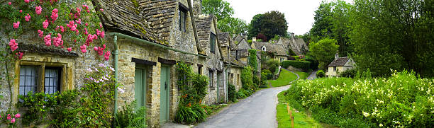 Beautiful stone houses of the Cotswolds village of Castle Combe, Wiltshire, England