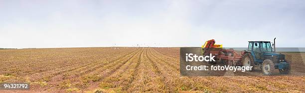 Field And Tractor Stock Photo - Download Image Now - Autumn, Planting, Tractor