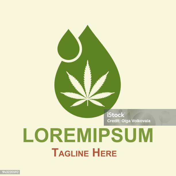 Illustration Of Oil Drop With A Marijuana Leaf Stock Illustration - Download Image Now - Hemp, Cooking Oil, Herbal Medicine