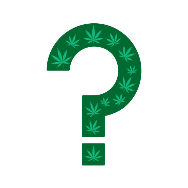 マリファナの質問。白い背景に大麻から作られる疑問符を残します。 - hash mark点のイラスト素材／クリップアート素材／マンガ素材／アイコン素材
