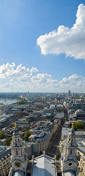 крыши города, london - london england aerial view skyscraper mid air стоковые фото и изображения