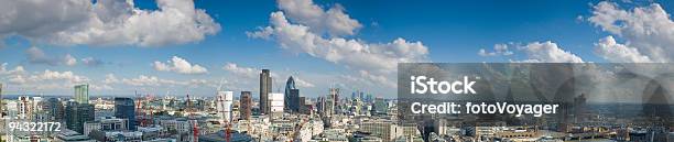 City Of London And River Thames Stock Photo - Download Image Now - Aerial View, Antenna - Aerial, Blue