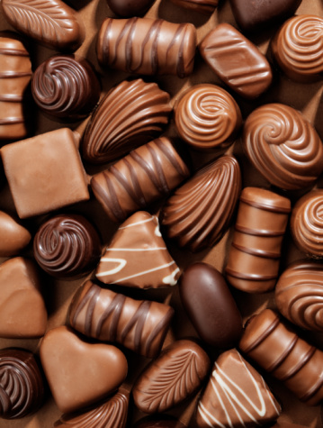 Close up of handmade chocolates